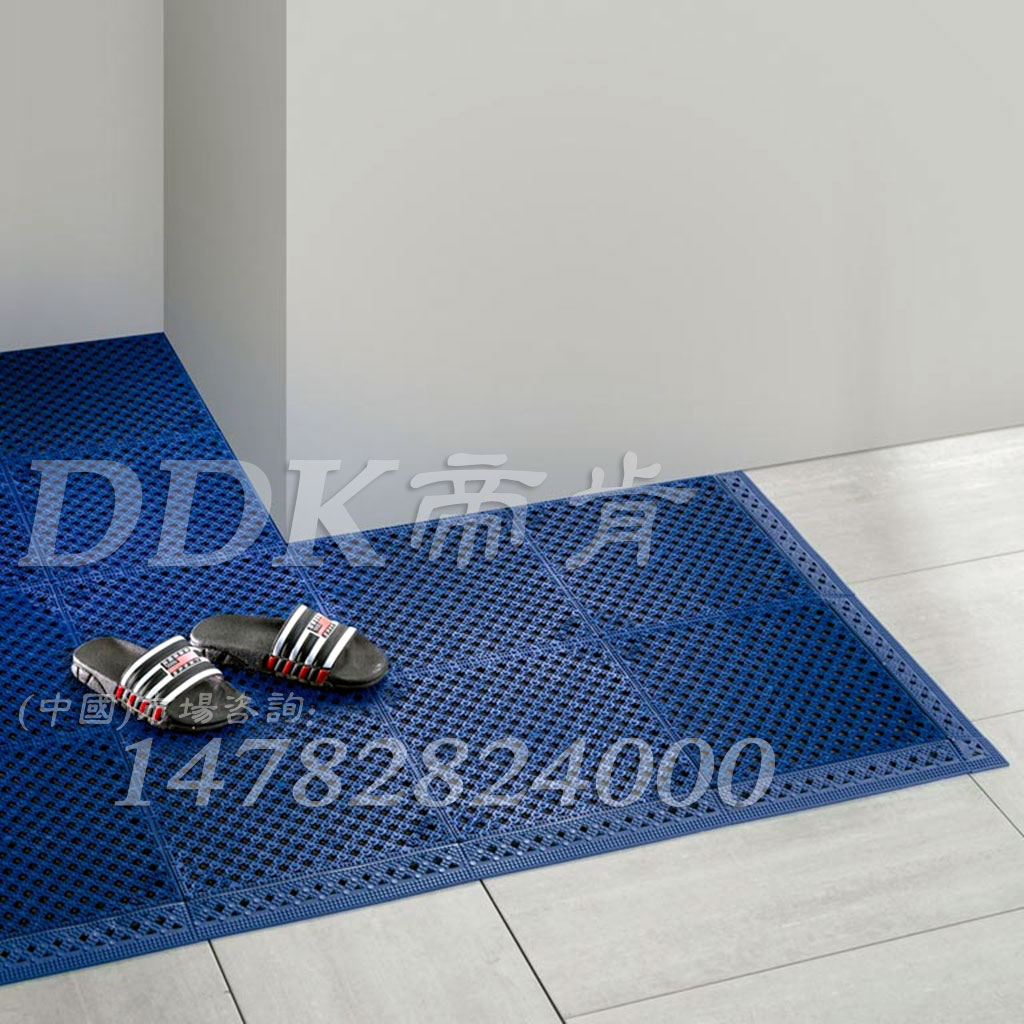蓝色款更衣室地砖防滑用换鞋区快装型卫生间网状防滑垫
