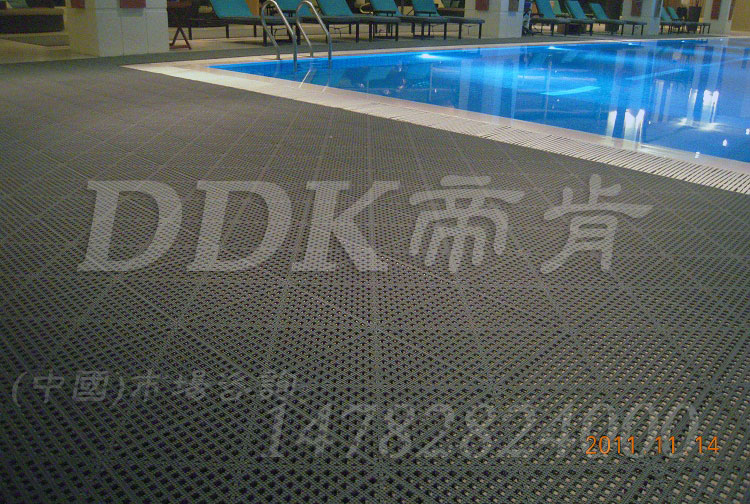 【游泳池地毯】灰色效果满铺型游泳池防滑地毯