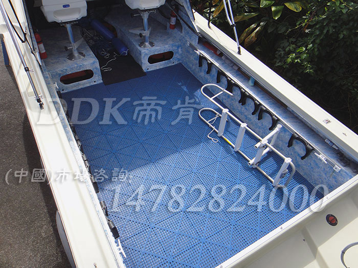 7274灵活游艇甲板网状纹理12mm厚PVC防滑垫,