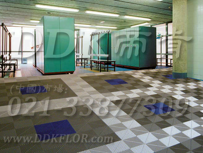 蓝色和灰白相拼纹_洗浴中心地面防滑地板材料（4）