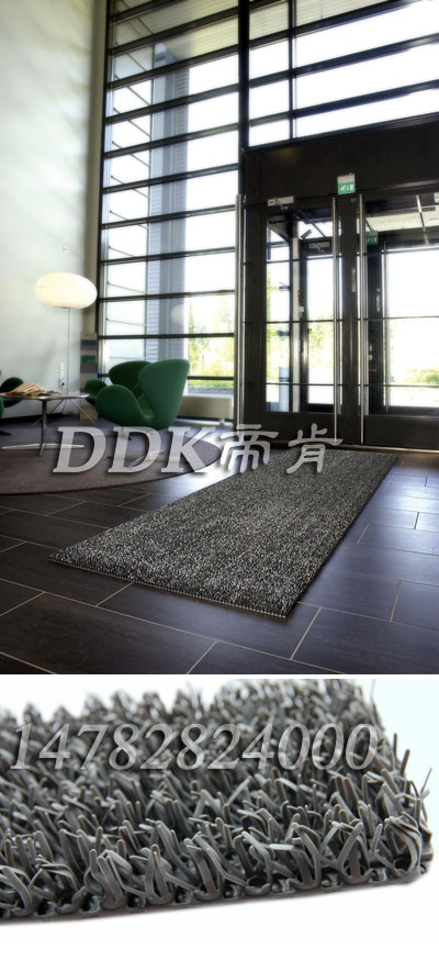 【办公大堂入口防滑地毯】灰色硬质草刷子型办公大堂入口防滑防尘地毯